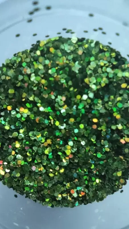 Блискітка оливкова галографічна 0.6 мм