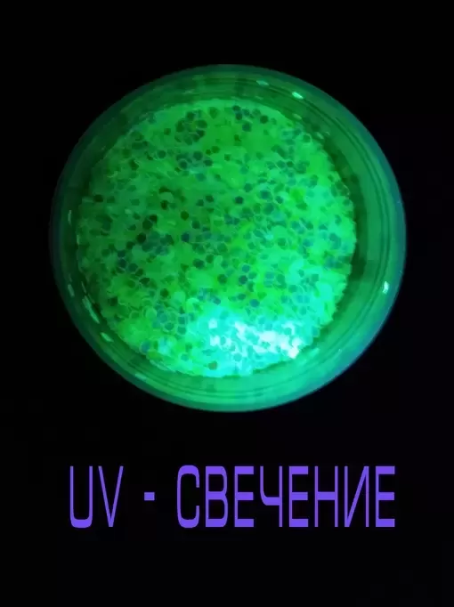 Блискітка салатово-райдужна UV 1,0 мм